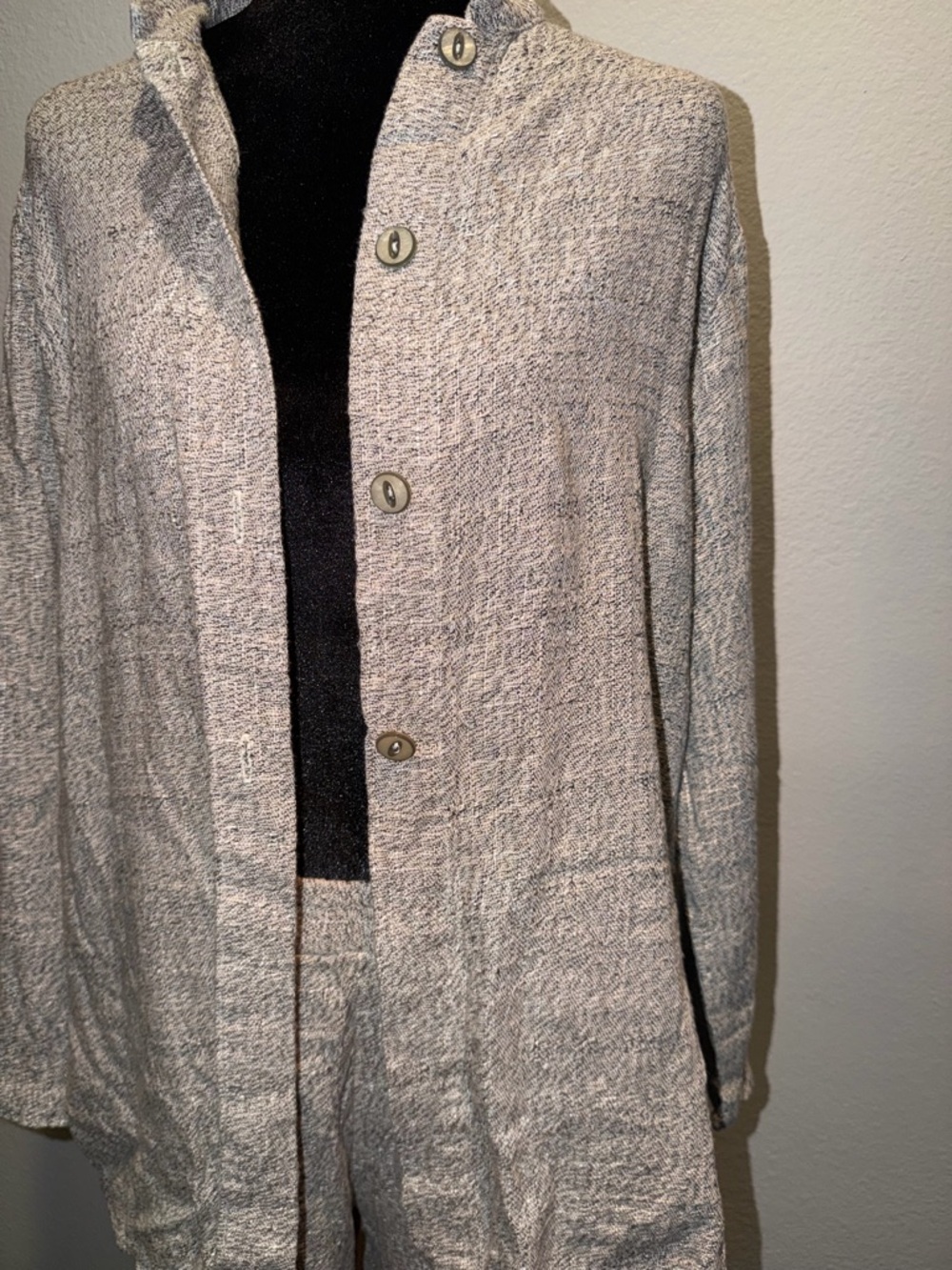 Vintage Stone Gear Neutral Textured Two-Piece Top and Pant Set - Light Beige - Picture 2 of 8